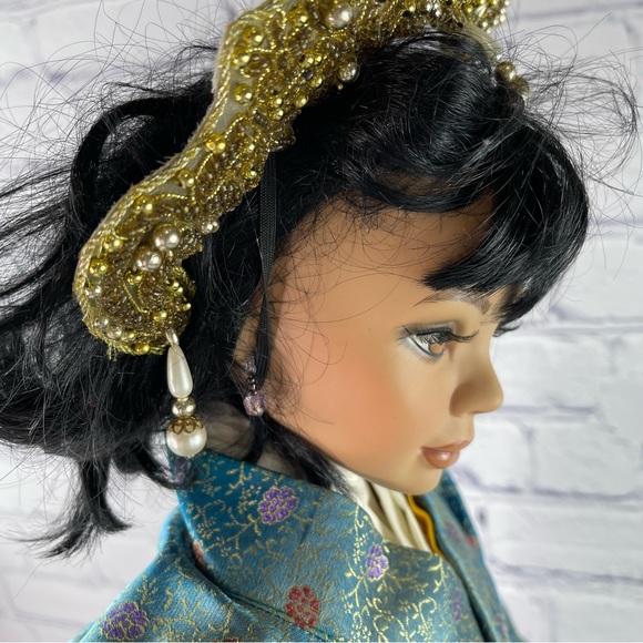 Rare Vintage Pat Dezinski Mei Su Asian Porcelain Doll Articulated Head Signed - Picture 14 of 16